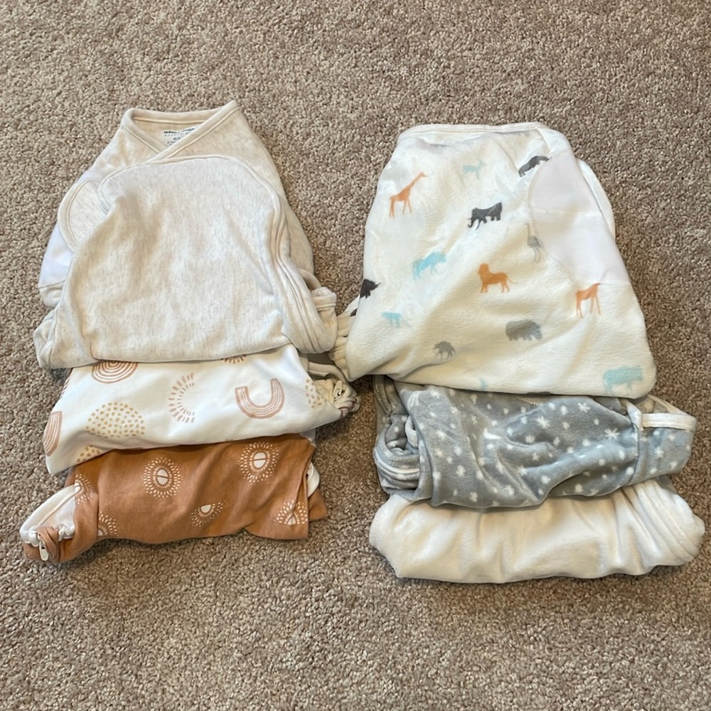 Aden + Anais 6(!!) Velcro Swaddles 0-3 months